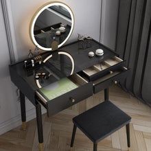 Muatkan imej ke dalam penonton Galeri, Carla Minimalist Glass Top Dressing Table Set 0.6m to 1.2m
