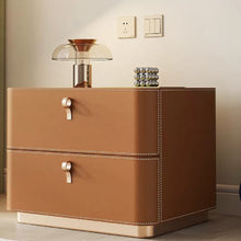 Load image into Gallery viewer, Nolan Saddle Leather Modern Wood Nightstand
