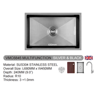 Muatkan imej ke dalam penonton Galeri, VULCANO SUS304 Stainless Steel Multifunction Sink [VMC5045/VMC6045/VMC6845/VMC7545]
