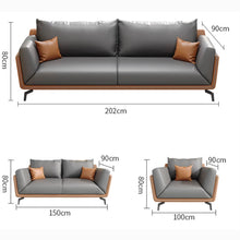 Muatkan imej ke dalam penonton Galeri, Cain Leather Sofa Coffee Table Office Lounge Furniture
