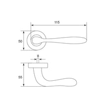 将图片加载到图库查看器，IRANZO Solid Brass Lever Handle on Rose 5024A

