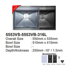 Muatkan imej ke dalam penonton Galeri, LEVANZO 316L Series Handmade Kitchen Sink
