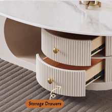 Load image into Gallery viewer, Leblanc Oval Designer Storage Coffee Table
