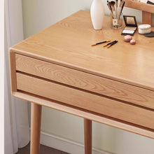 Muatkan imej ke dalam penonton Galeri, Oliwia Solid Wood Japanese Modern Dressing Table Set 0.8m to 1m
