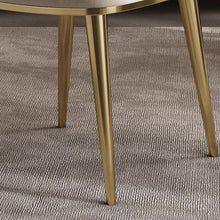 将图片加载到图库查看器，Newman Leather Gold Grey Leg Dining Chair
