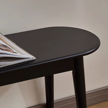 将图片加载到图库查看器，Evelyn Black Solid Wood Rounded Edge Long Bench
