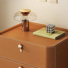 Load image into Gallery viewer, Nolan Saddle Leather Modern Wood Nightstand
