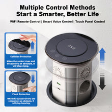 Muatkan imej ke dalam penonton Galeri, Smart Pop-Up Desk Socket – Waterproof 16A EU Outlet with Electric Lift
