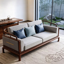 Load image into Gallery viewer, Bertie Modern Chinese Style Premium Solid Wood Sofa
