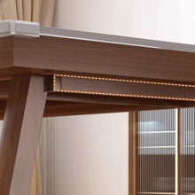 Muatkan imej ke dalam penonton Galeri, Carver Solid Wood Frame Slate Top Dining Table 1.2m to 1.6m
