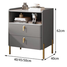 Load image into Gallery viewer, Obrien Slate Top Luxury Gold Bedside Table
