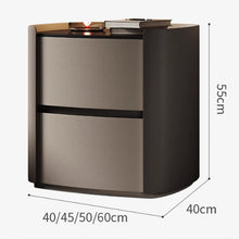 Load image into Gallery viewer, Kyan Slate Top 2 Drawers PU Bedside Table
