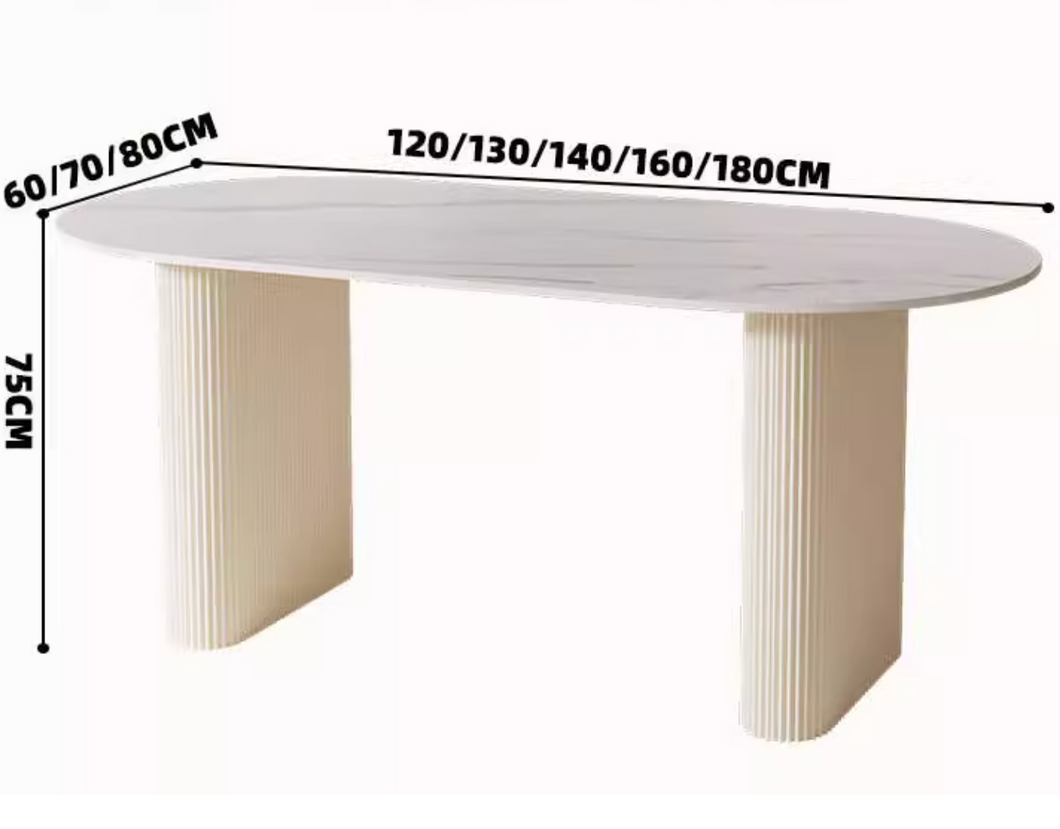 Wilma Off White Cream Leg Modern Dining Table