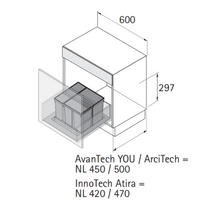 Load image into Gallery viewer, HETTICH Bin.it Prime 600 to use with AvanTech YOU drawer system
