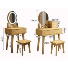 Load image into Gallery viewer, Eileen Natural Wood Dressing Table Set 0.6m to 0.8m
