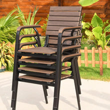 将图片加载到图库查看器，Leighton Wooden Metal Table Stackable Chairs Outdoor Furniture
