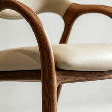 Load image into Gallery viewer, Louise Curve Arm Wooden Frame Dining Chair
