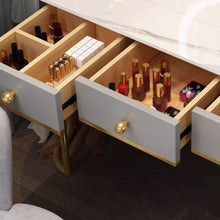 Muatkan imej ke dalam penonton Galeri, Haney Celebrity Round Edge Dressing Table Set 0.8m to 1.2m
