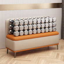 将图片加载到图库查看器，Murphy Back Rest Dual Tone PU Leather Storage Bench
