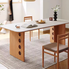 Muatkan imej ke dalam penonton Galeri, Taya Traditional Style Solid Wood with Sintered Stone Slab Dining Table
