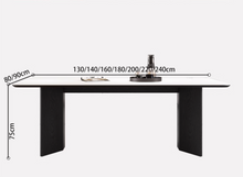 Muatkan imej ke dalam penonton Galeri, Blevins White Black Sintered Stone Dining Table Set
