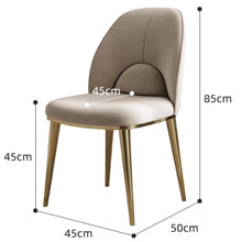 将图片加载到图库查看器，Newman Leather Gold Grey Leg Dining Chair
