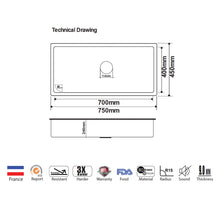 Load image into Gallery viewer, CAVARRO Nature Granite Rectangle Sink G7545T

