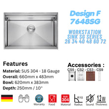 Load image into Gallery viewer, LEVANZO Workstation Sink SG Series 26 34 40 48 60 72
