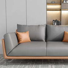 Muatkan imej ke dalam penonton Galeri, Cain Leather Sofa Coffee Table Office Lounge Furniture
