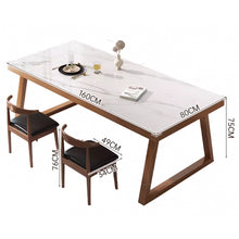 Load image into Gallery viewer, Carver Solid Wood Frame Slate Top Dining Table 1.2m to 1.6m
