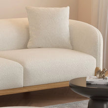Muatkan imej ke dalam penonton Galeri, Laurie Japanese Cream Style Natural Wood Crescent Sofa

