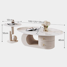 Muatkan imej ke dalam penonton Galeri, Leblanc Oval Designer Storage Coffee Table
