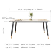 Load image into Gallery viewer, Ramos Slate Top Black Gold Leg Dining Table 1.2m to 1.8m
