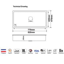 Muatkan imej ke dalam penonton Galeri, CAVARRO Nature Granite Rectangle Sink G8247T
