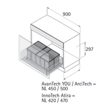 Load image into Gallery viewer, HETTICH Bin.it Prime 900 to use with AvanTech YOU drawer system
