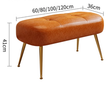 将图片加载到图库查看器，Milan Fashion Oil Wax Leather Bench
