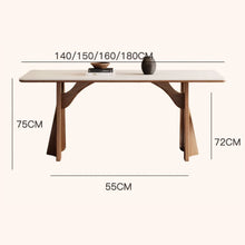 将图片加载到图库查看器，Darcey Sintered Stone Top With Solid Wood Base Dining Table
