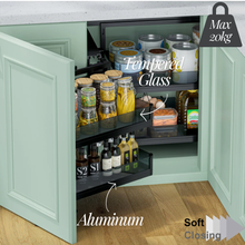 Load image into Gallery viewer, MIRAI Magic Corner Basket With Soft Closing Slide - Dark Grey
