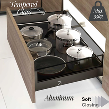 Load image into Gallery viewer, MIRAI Four Side Tray Aluminium Basket With Soft Closing (Attach With Door)
