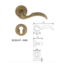 Muatkan imej ke dalam penonton Galeri, COBA Solid Brass Door Lever Handle on Rose
