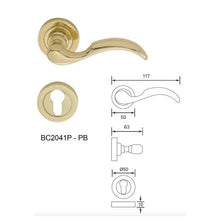 Muatkan imej ke dalam penonton Galeri, COBA Solid Brass Door Lever Handle on Rose
