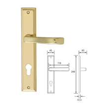 Load image into Gallery viewer, COBA Solid Brass Door Lever Handle on Plate Polished Brass
