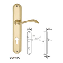 Load image into Gallery viewer, COBA Solid Brass Door Lever Handle on Plate Polished Brass
