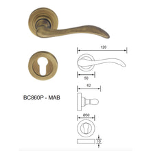 Muatkan imej ke dalam penonton Galeri, COBA Solid Brass Door Lever Handle on Rose
