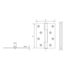 将图片加载到图库查看器，E-SWING Brass Hinges BH403FT E/L
