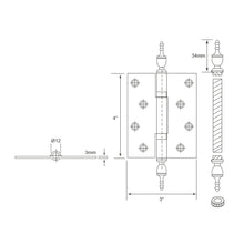 Muatkan imej ke dalam penonton Galeri, E-SWING Brass Hinges BH403PT2B 24K
