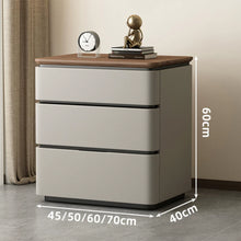 Load image into Gallery viewer, Wolfe 3 Tier Storage Wooden Top Bedside Table
