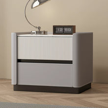 Muatkan imej ke dalam penonton Galeri, Marietta Dual Color Leather Padding Bedside Table
