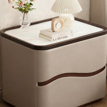 将图片加载到图库查看器，Zachary Minmalist Wave Marble Design Top Bedside Table
