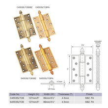 Load image into Gallery viewer, E-SWING Classic Brass Hinges Concealed Bearings C45535LTCB

